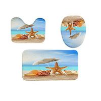 Togethor Kitchen Carpet Non-Slip Fish Scale Bath Mat Bathroom Beach, White Clouds, Blue sea and Blue Sky Doormats Decor