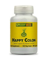 SpeedyVite Happy Colon Gentle Support for Bowel Function* Aloe Vera Leaf Cascara Sagrada bark Slippery Elm Senna Leaf Turkey Rhubarb Psyllium Barberry Root (1 x 100 Veg Caps)