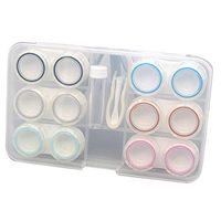 Ruiqas Leak Proof Contact Lens Case Box 6 Pack Contact Lens Holder Container Organizer with Bottle And Stick Tool (Remover + Tweezers) Storage Box Soak Storage Kit Reusable Contact Lens Cases