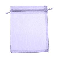 50 Pcs Organza Jewelry Gifts Drawable Box Wedding Gift Candy Mini Pouch Bag - Light Purple 9cm by 12cm Ameesi