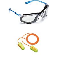 3M Virtua CCS Protective Eyewear 11872-00000-20 (1 pack)  and 3M E-A-Rsoft Yellow Neon Blasts Corded Earplugs 311-1257 (100 Pack)