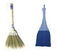 24-inch Tall of Thai Natural Grass Broomnt Asian Broom for RV's Camping Tent & Training Children Cleaning