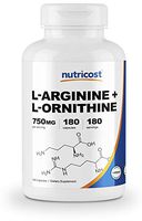 Nutricost L-Arginine L-Ornithine 750mg; 180 Capsules