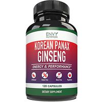 Korean Panax Ginseng Capsules - Improved Energy and Performance with Better Memory, Immunity, Concentration, Efficiency and Physical Stamina - 120 Vegan Capsules…