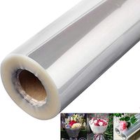 STOBOK Clear Cellophane Wrap Roll Transparent Wrapping Roll for Flower Bouquet Baskets Wrapping Arts and Crafts Supplies,1 Roll