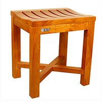 Shower Transfer Benches Bathroom Stool Solid Wood Stool Shower Stool Reinforced Bath Shower Stool Makeup Stool Can Bear 100 kg (Color : Brown, Size : 344246cm)