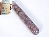 Free 20 Page Chakra Booklet with Amethyst Orgone Rounded End Smooth Massage Wand Natural Gemstone Aura Platonic Healing Genuine Crystal Divine EMF Protection Vital Life Force Energy by V Jewels