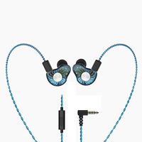 Dual Driver HiFi in Ear Earphone Revonext RX8 Hybrid 1 Balanced Armature & 1 Dynamic Driver Headset (with Microphone, Blue)