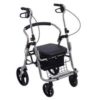 ZXGFA Folding Rollator Walker, Elderly 4 Wheels Walking Rollator with Padded Seat and Shopping Basket, Height Adjustable Mobility Aid, for Car Boot, Travel and Flight