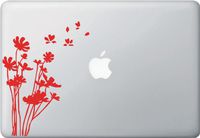 Yadda-Yadda Design Co. Flowers in The Wind - MacBook or Laptop Vinyl Decal Sticker (Red)