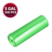 150pcs Small Garbage Bag, Tincall 5 Green Trash Bags Durable Disposable Trash Wastebasket Bags Can Liners For Office, Home Waste Bin, Bathroom, Kitchen ( 30 Bags x 5 Rolls )
