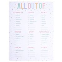 Graphique"All Out Of" Large Notepad - Fun Notepad w/ 150 Colorful Custom Polka Dot Pages w/Food Shopping Checklist - Never Forget Your Groceries Again 6" x 8"