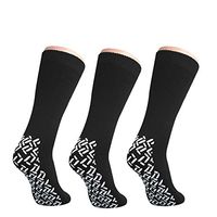 Pack of 3 Pairs - XXXL Non-Skid Bariatric Extra Wide Slipper Socks for People with Swollen feet Diabetes & Edema (Black)
