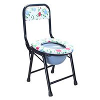 Folding Seat Bedside Commode Toilet Chair, Heavy-Duty Steel Medical Toilet Chair, 3 in 1 Shower Bath Chair with Backrest for Elder Disabled Pregnant Women