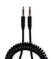 ONN Coiled AUX Cable, 4 Feet (Black)