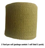 KVR Natural Burlap Jute Fabric Wedding Events Party and Home Décor Twin Best Art Craft Christmas Gardening Application Hemp Ribbon for Wrapping, Packaging etc (Olive, 5 Meter)