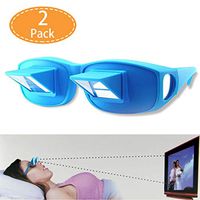 Prism Glasses for Reading in Bed, Light Weight Horizontal Lazy Readers Spectacles Laying Down for Reading/Watching TV, Myopia/Presbyopia Usable (2 Pack, Blue)