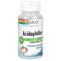 Solaray Acidophilus 3 Strain Probiotic & Prebiotic Goat’s Milk | 3 Billion CFU & Freeze Dried | 50 VegCaps