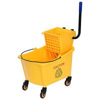 Cypressshop Side Press Wringer Mop Bucket 31 Quart Small Mop Bucket Wringer Broom Combo Office Home Cleaning Tools