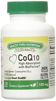 Health Thru Nutrition CoQ10 w/BioPerine 100mg - High Absorption, Non-GMO, Soy-Free, Natural Coenzyme Q-10 (120 Softgels)