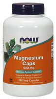NOW Foods Magnesium Capsules, 180 Capsules / 400mg , Pack of 4
