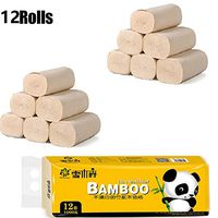 12 Roll 4PLY Sheet Bath Tissue Toilet Paper Roll Paper ECO Print Bamboo Interesting Home Paper Table Kitchen Paper, 2.2lb
