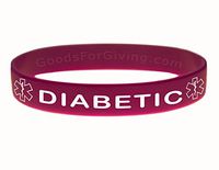 Diabetic ID Bracelet Wristband - Purple - 8-1/4 Inches - Large