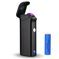 Electric Cigar lighter Atomic Lighter USB Rechargeable Flameless Windproof Electronic Pulse Double Arc Cigarette Free Plasma Lighter with Replaceable Battery for Smoking Camping BBQ Stove (Black)