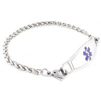 Adults Steel Medical Alert ID Bracelet - Custom Engraving Included - Choose Size & Color - Wheat