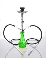 2 hose 21" Arabic Green Hookah Shisha Nargila water glass vase pipes smoke sale
