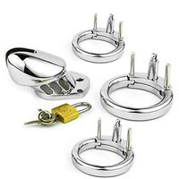 Metal Steel Equipment Men's Underwear Anti-Drop 3 Ring (Silver)