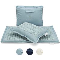 Ajna Acupressure Mat and Pillow Set - Ideal for Back Pain Relief and Neck Pain Relief - Advanced Stress Reliever - Muscle Relaxant - Free Tote Bag - Eco Lite (Sky Blue)