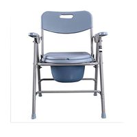 ZSBY 3 in 1 Folding Bedside Commode Chair - Stainless Steel Elderly Toilet Chair with Commode Bucket, Commode Mobile Chair, Easy to Clean for Pregnant Women and Disabled Bathroom Bedroom