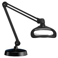 Luxo 18904BK Wave LED-ESD Illuminated Magnifier, 30" Arm, 3.5 Diopter, Weighted Base, Black