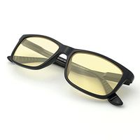 J+S Vision Blue Light Shield Computer Reading/Gaming Glasses - 0.0 Magnification - Anti Blue Light 100% UV Protection - High Definition Lens, Classic Rectangle Glossy Black Frame