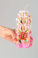 Large Handmade Colorful Carved Paraffin Candle Interior Design Ideas