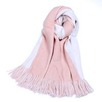 NOMSOCR Women Tassel Cashmere Scarf Winter Keep Warm Long Thick Shawl Scarves, Both Sides are Available (Pink)