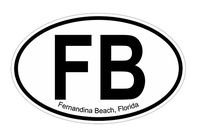 Slap-Art Fernandina Beach FL Oval Vinyl Decal Sticker