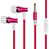 Premium Sound Red Earbuds Hands-free Earphones w Mic Metal Headphones HEadset In-Ear Wired [3.5mm] for Virgin Mobile Samsung Galaxy J3 Emerge - Virgin Mobile Samsung Galaxy J7