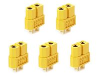 HobbyFlip RC Female XT60 Connectors Plugs Power Li-Po Battery Lead (5pcs/Bag) Compatible with RC Aircraft