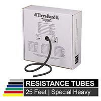 TheraBand Resistance Tubes, Professional Latex Elastic Tubing for Full Body, Core Exercise, Physical Therapy, Lower Pilates, at-Home Workout, Rehab, 100 Foot, Black, Special Heavy, Advanced Level 1