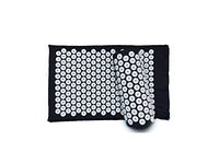 Acupressure Mat Head Neck Back Foot Massage Cushion Pillow for Yoga Spike Mat Anti-Stress Acupuncture Needle Massager,Black Mat Pillow