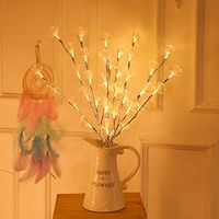 Xisheep Willow Lamp, Warm LED Fiber Flower Lights 20 Bulbs Garden Christmas Party Garden Decor LED Light Home Decorations, for Easter Day White