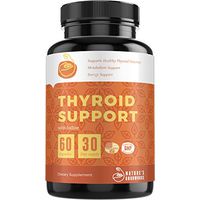 Thyroid Support Supplement with Iodine ǀ Nature Throid Energy Pills, Metabolism Booster for Weight Loss and Focus Formula with Ashwagandha, L-Tyrosine, Magnesium & Selenium ǀ 60 Capsules