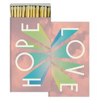 HomArt Large Decorative Hope and Love Candle and Fireplace Wood Matches