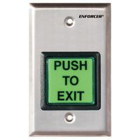 Seco-Larm SD-7202GC-PEQ ENFORCER LED Illuminated RTE Single-gang Wall Plate with Large Green Button, Large Illuminated Push Button with Caption"PUSH TO EXIT", Pack of 2