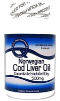 Norwegian Cod Liver Oil Concentrate (Emulsified Dry) 500mg 200 Capsules ^GLS