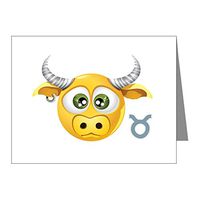 Note Cards (10 Pack) Smiley Face Zodiac Taurus