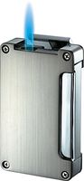 Visol Zidane Satin Nickel and Chrome Cigar Lighter with Built-in Cigar Punch