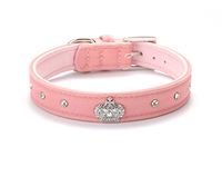 ArMordy(TM)1 Set of Soft Velvet Royal Crown Pet Puppy Dog Colllar and Matching Leash Lead Black,Red and Pink Color